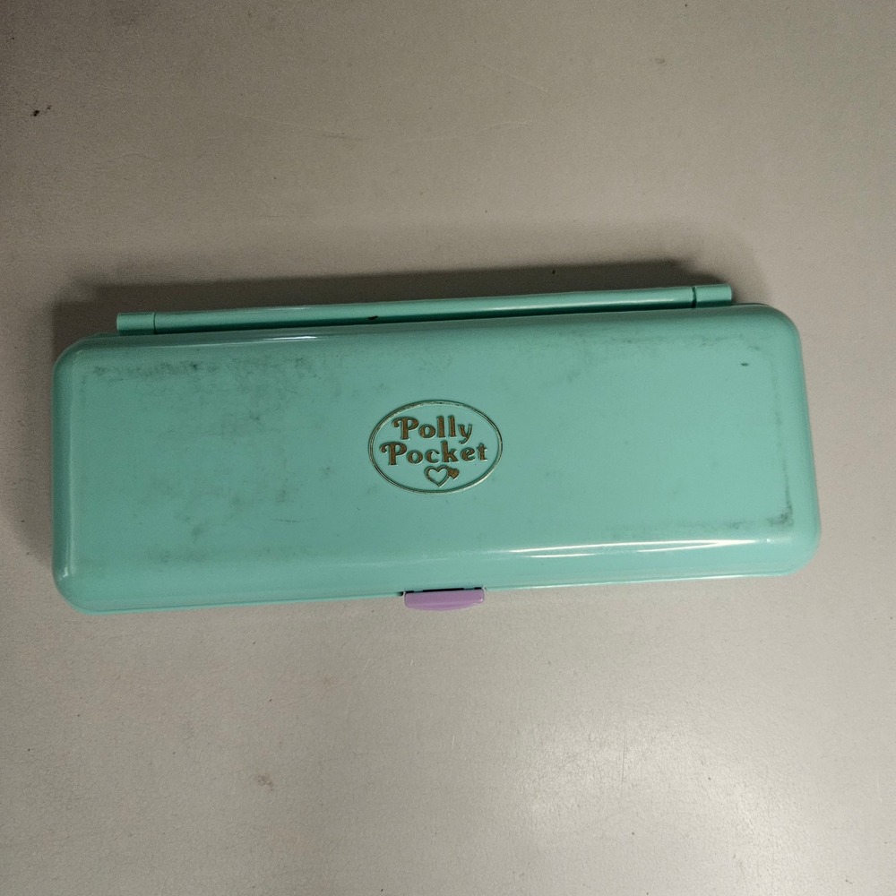 Vintage 1990 Polly Pocket Bluebird Pencil Case Only Teal Green Dollhouse